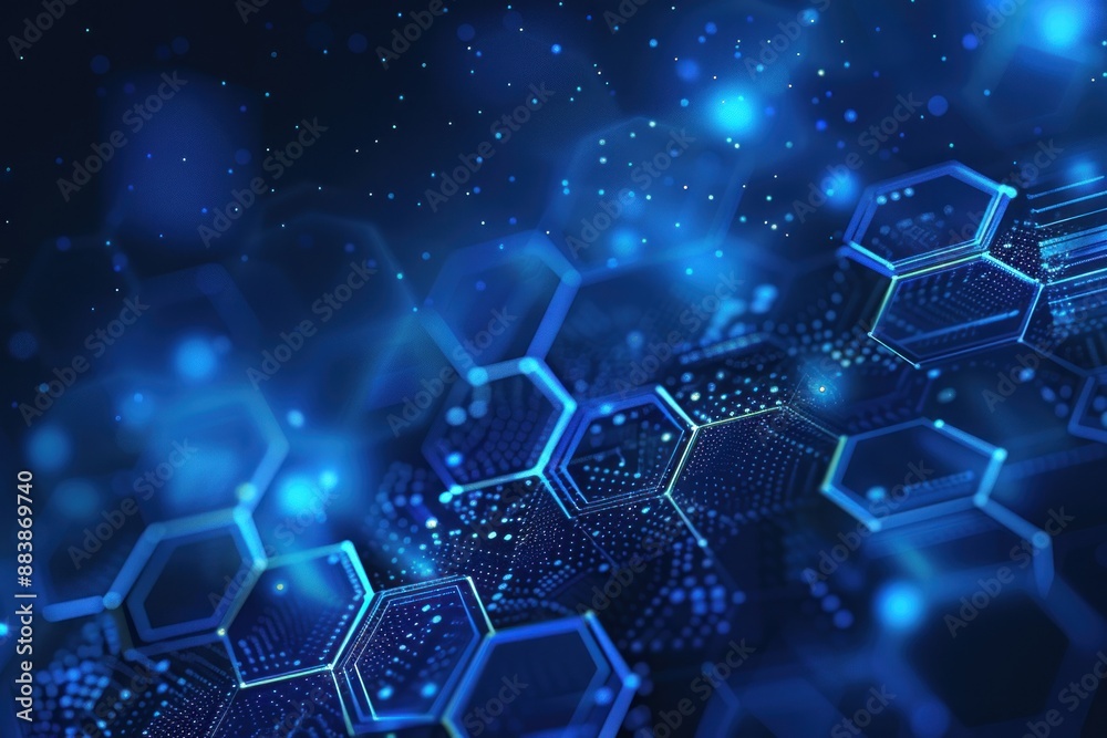 Abstract blue technology hexagonal background Abstract blue technology hexagonal background