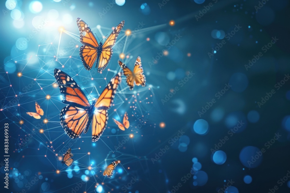 Abstract Business digital transformation innovative of butterfly life ...