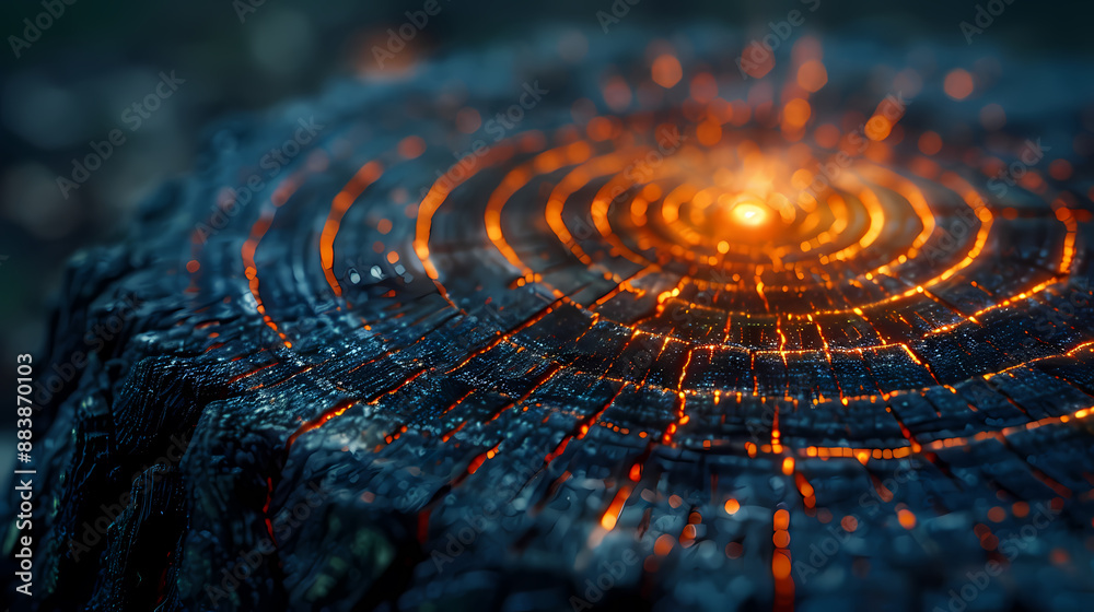 3D rendering of tree rings 3D rendering of tree rings