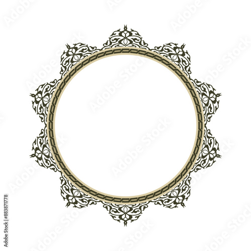 islamic illumination pattern circle design, tezhib, tezhip
