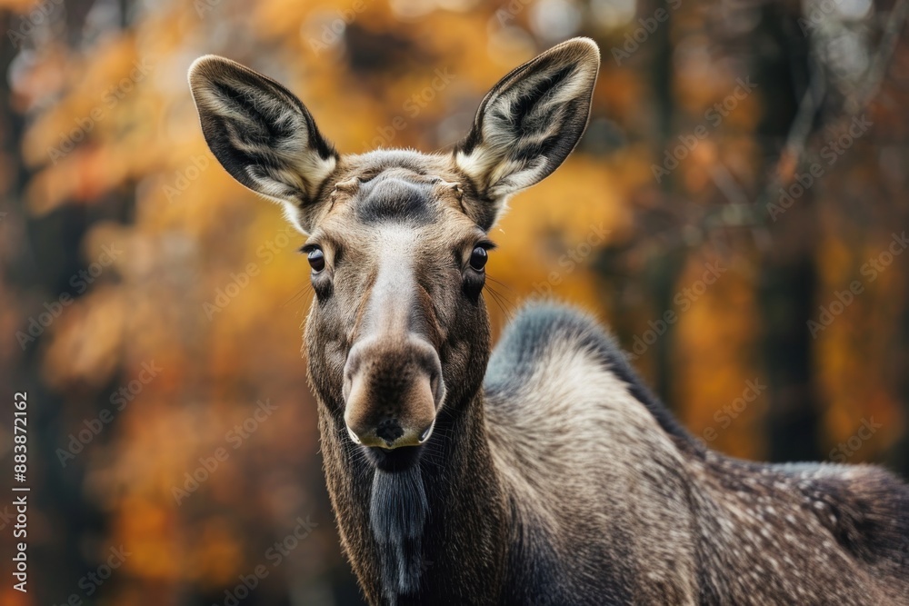 A Moose portrait in Nature with a Shallow Depth of Field A Moose portrait in Nature with a Shallow Depth of Field