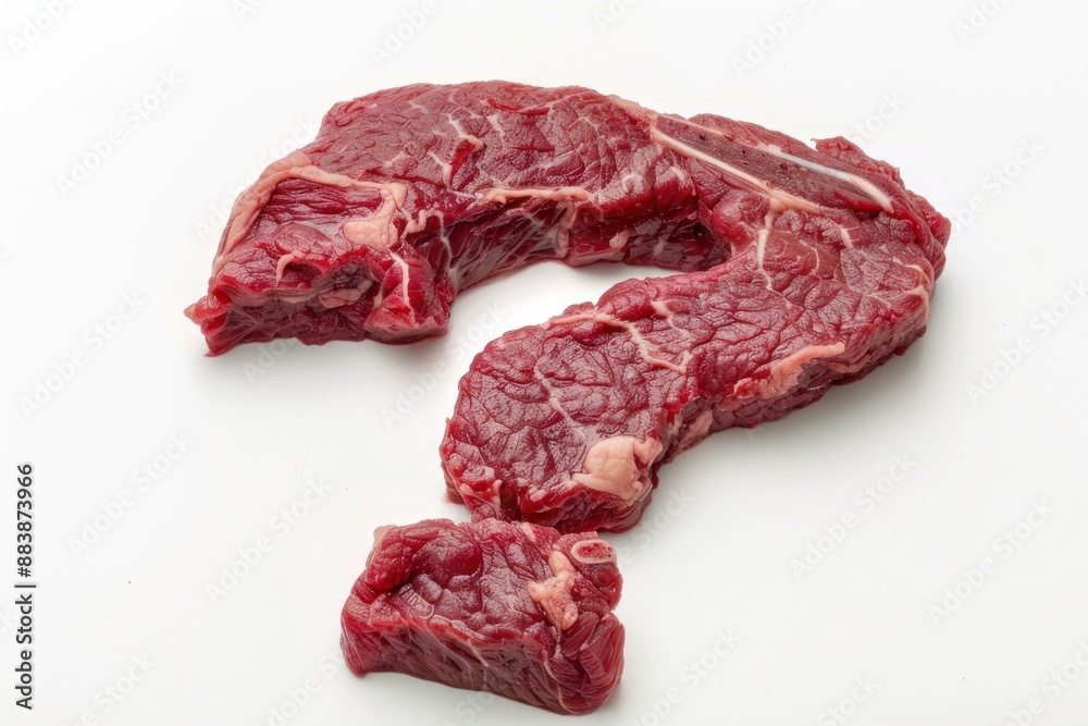 question mark made from beef meat symbol Isolated question mark made from beef meat symbol Isolated
