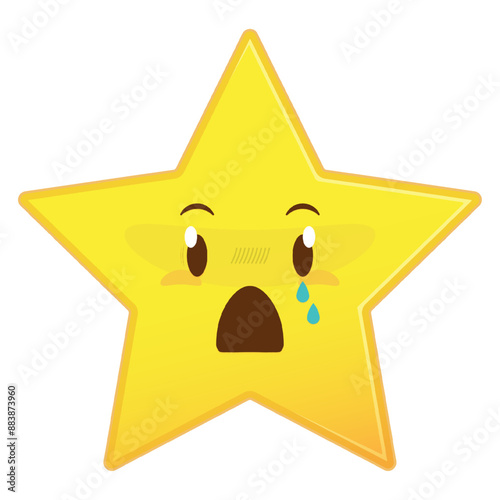 star crying face cartoon cute
