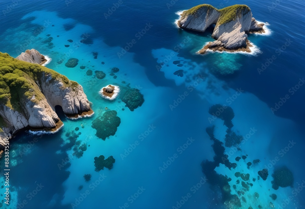 Obraz premium Beautiful beach scenery, high angle view of the sea