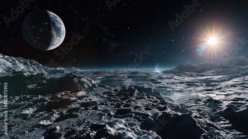 A virtual reality space exploration experience with realistic planet simulations