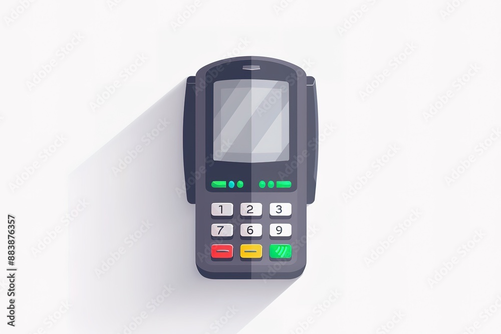 Payment terminal engraving sketch hand drawn color raster illustration. Scratch board style imitation. Hand drawn image. Payment terminal engraving sketch hand drawn color raster illustration. Scratch board style imitation. Hand drawn image.