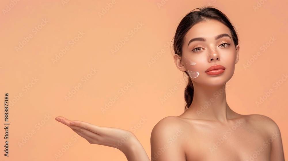 Obraz premium a woman with a lotion on her face