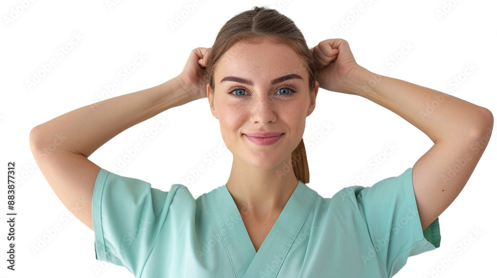 Young caucasian nurse woman isolated on white background Young caucasian nurse woman isolated on white background