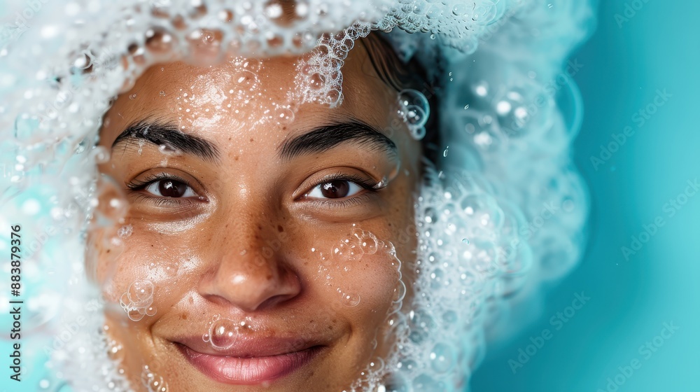 A detailed image emphasizing the beauty of bubbles and water droplets against a calming blue background, symbolizing purity, clarity, and the refreshing nature of water. A detailed image emphasizing the beauty of bubbles and water droplets against a calming blue background, symbolizing purity, clarity, and the refreshing nature of water.