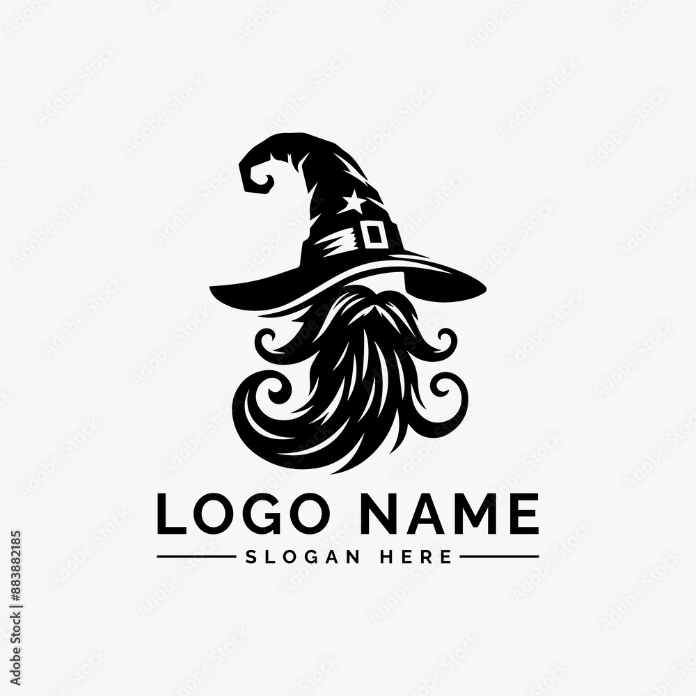 magic witch hat vector logo magic witch hat vector logo