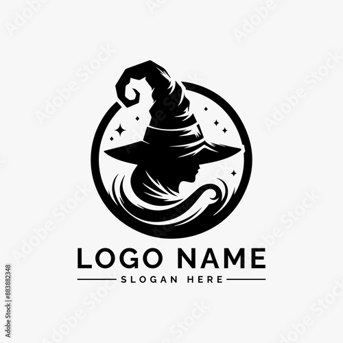 magic witch hat vector logo