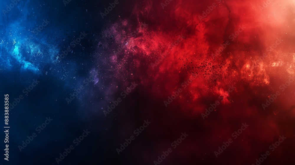 Red and Blue Nebulae in Space Red and Blue Nebulae in Space