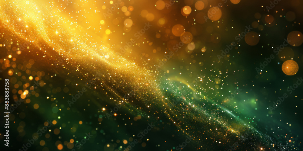 Fototapeta premium キラキラした黄色と緑色の背景素材