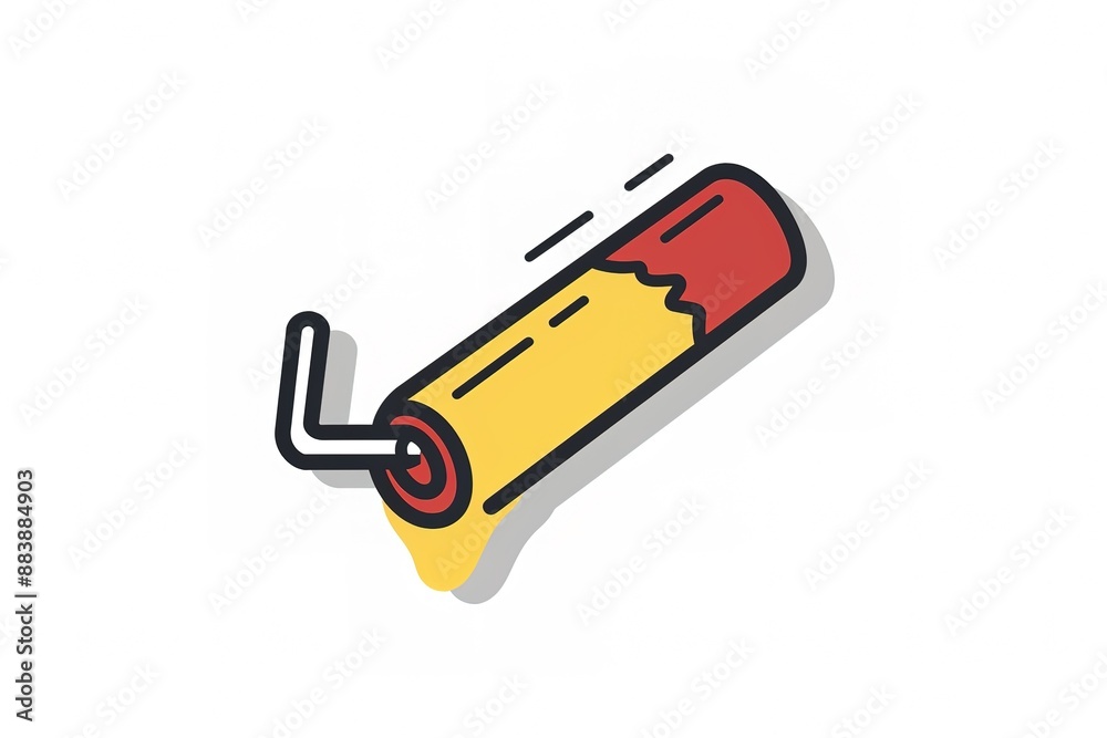 paint roller isolated illustration on white background paint roller isolated illustration on white background