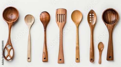 Collection of cooking utensils on white background, clean and contemporary design