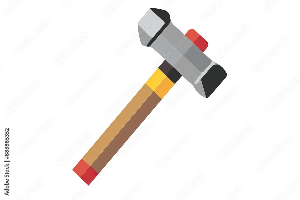 Metal hammer icon. Isometric of metal hammer icon for web design isolated on white background Metal hammer icon. Isometric of metal hammer icon for web design isolated on white background