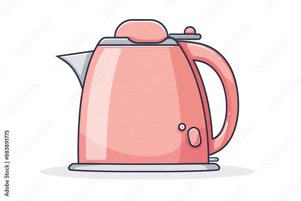 Electric kettle with handle isolated on white background illustration
Electric kettle with handle isolated on white background illustration