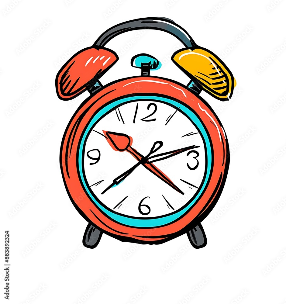 Doodle clock icon isolated on a white background, with a simple design, vector illustration, f Doodle clock icon isolated on a white background, with a simple design, vector illustration, f