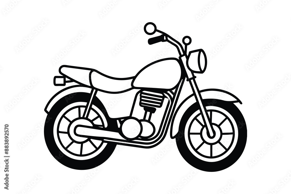 Obraz premium Motorcycle Line Art vector Illustration artwork