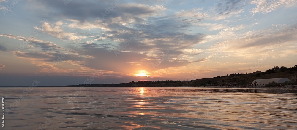 sunset over the river