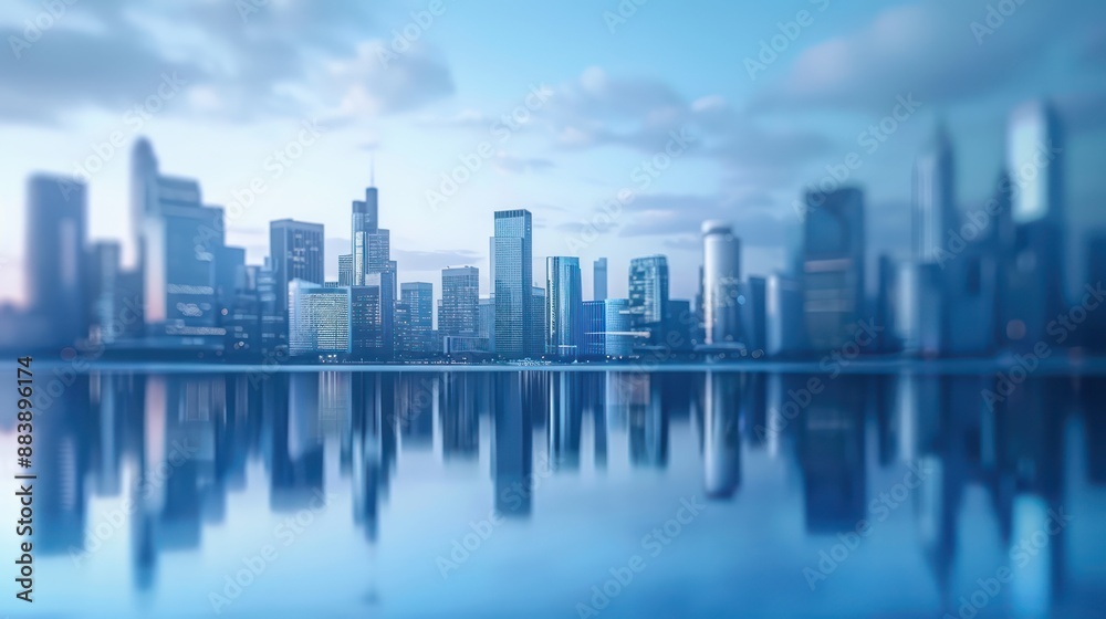 Close-up of a studio set backdrop depicting a city skyline. Close-up of a studio set backdrop depicting a city skyline.
