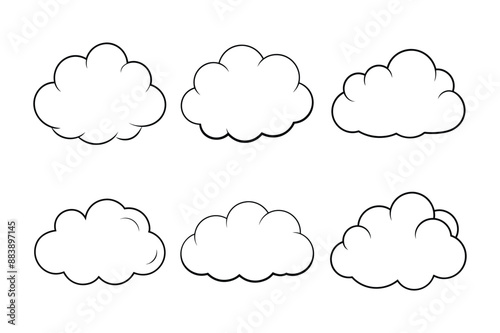 Captivating Cloud Line Art Vector Bundle Set Illustration for Digital and Print Graphics