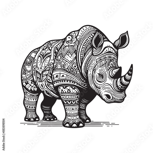 rhino isolated on white photo