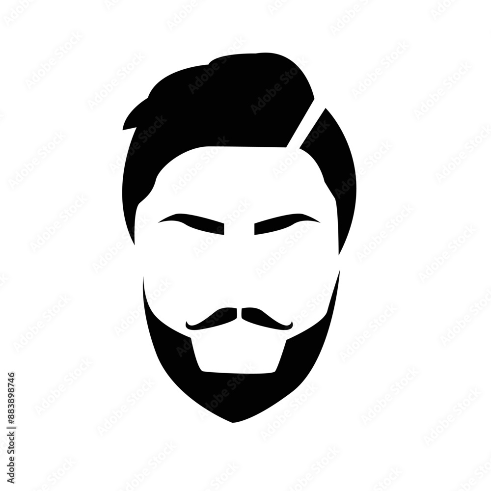 man haircut style silhouette logo template man haircut style silhouette logo template