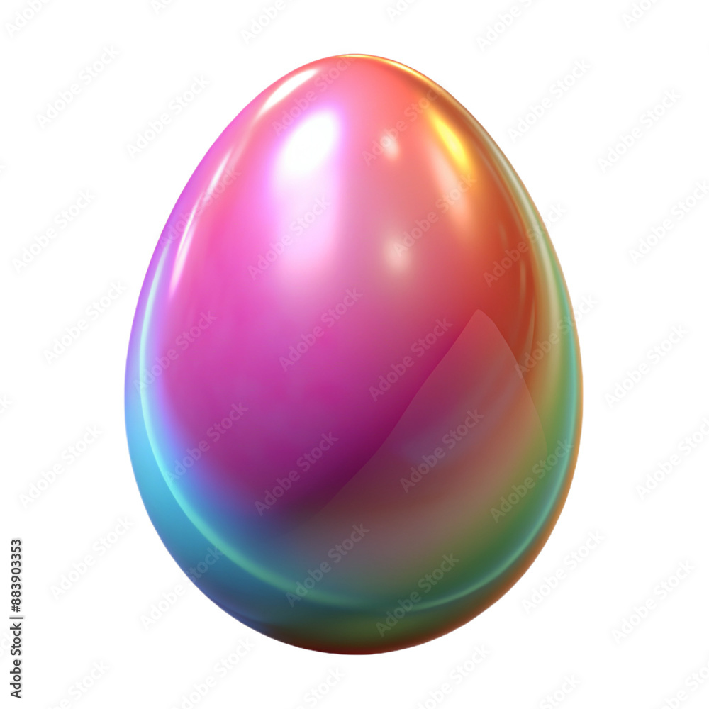 3D glossy plastic egg with realistic textures and vibrant colors
3D glossy plastic egg with realistic textures and vibrant colors