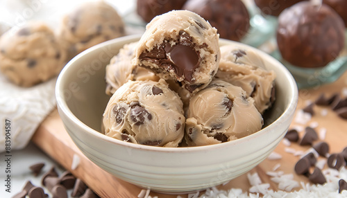 Low-Carb Keto Cookie Dough Fat Bombs - an entire recipe preparation photos