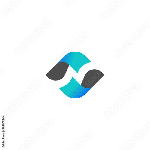 Modern ND flat N logo, corporate brand vector icon