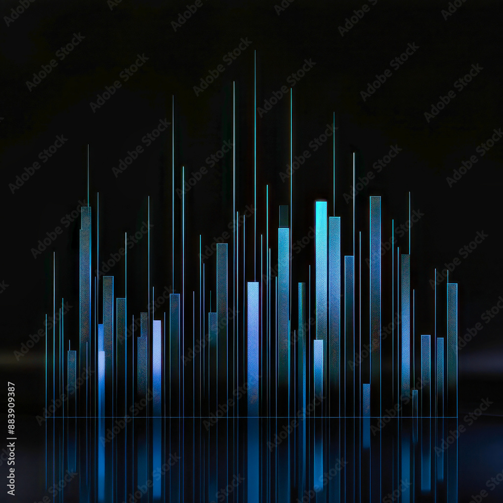 Abstract Digital Cityscape With Glowing Towers and Starry Night Abstract Digital Cityscape With Glowing Towers and Starry Night