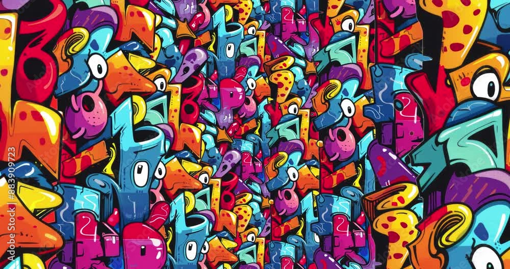 custom made wallpaper toronto digitalAnimation loop parallax graffity background. 