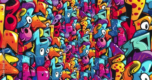 Wallpaper Mural Animation loop parallax graffity background.  Torontodigital.ca