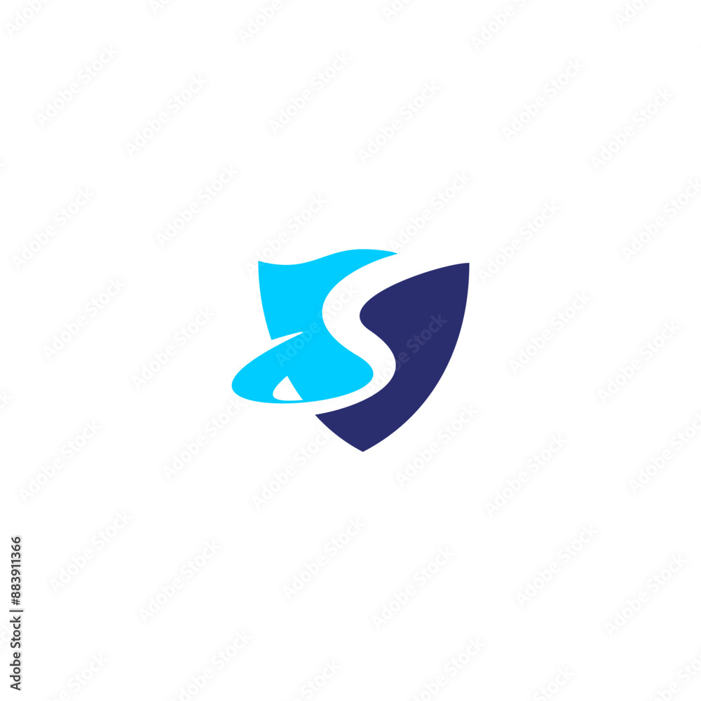 Shield S letter logo, flow S security symbol Shield S letter logo, flow S security symbol