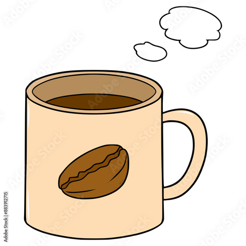 cup of coffee illustration hand drawn isolated vector	
