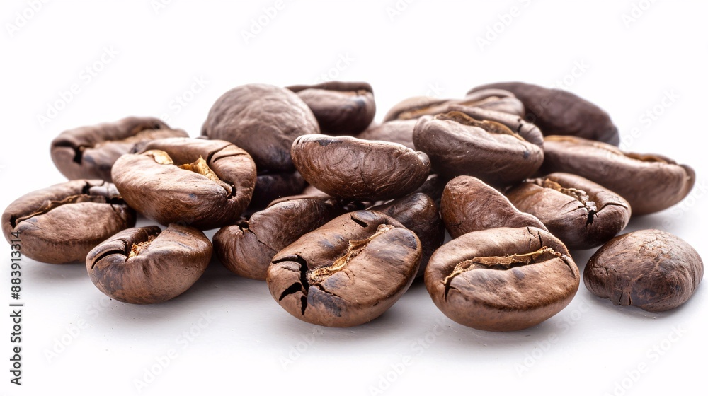 roasted coffee beans isolated in white background cutout roasted coffee beans isolated in white background cutout