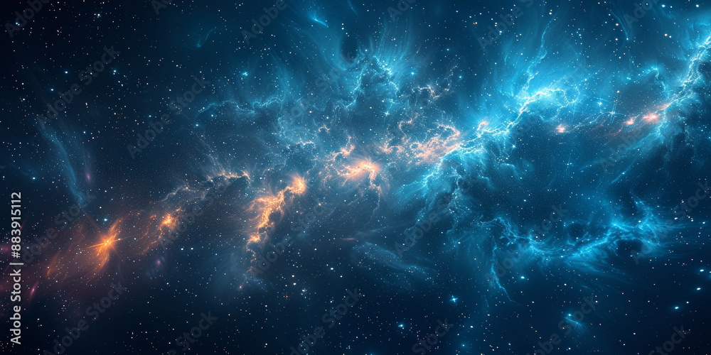 Fototapeta premium 宇宙に輝く星々と光の背景