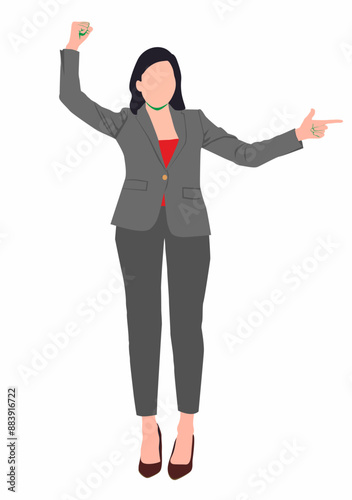 Business woman in suits isolated on a white background/Vector illustration of business woman.