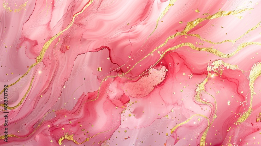 A close-up image of a pink and gold abstract art piece. The artwork appears to be created using liquid paint. The pink swirls and blends together in a beautiful way A close-up image of a pink and gold abstract art piece. The artwork appears to be created using liquid paint. The pink swirls and blends together in a beautiful way