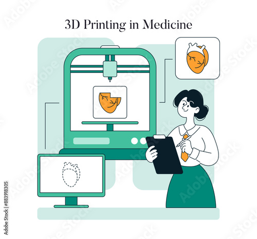 Healthcare Innovation. Flat Vector Illustration