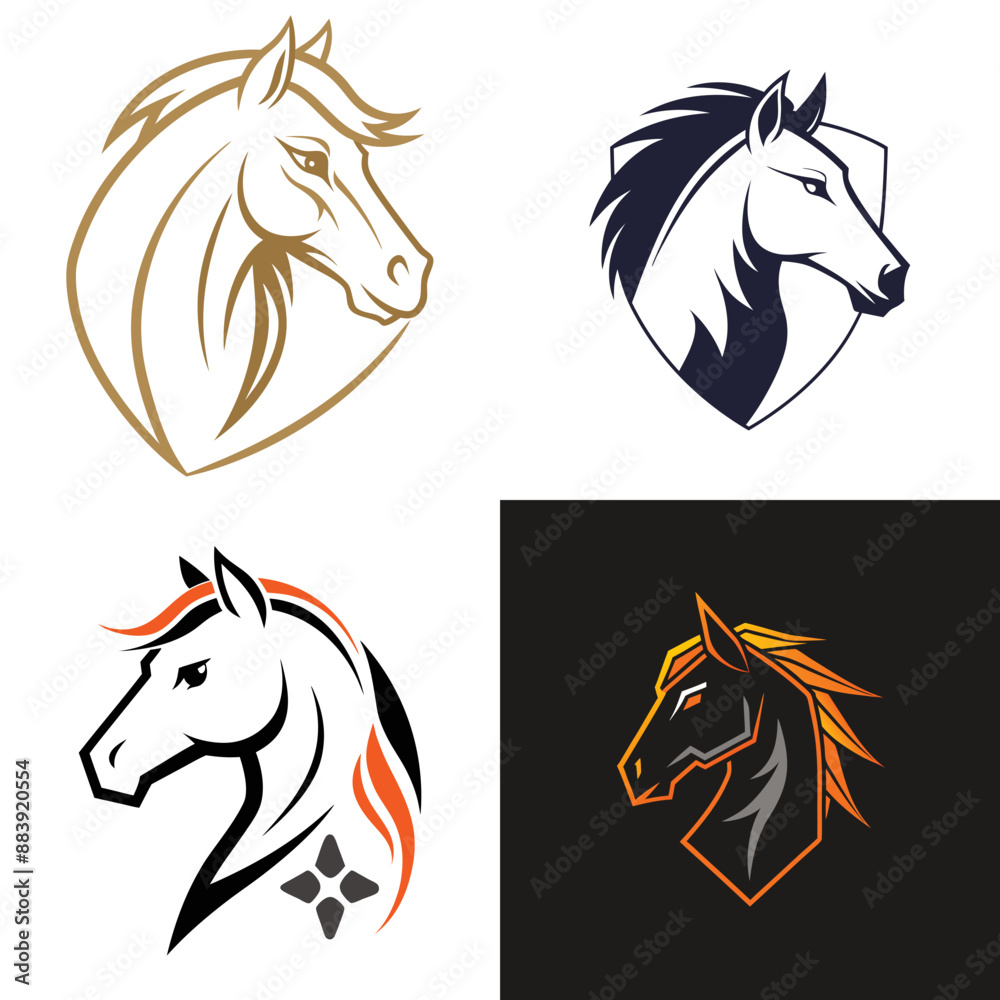 horse head logo, vector illustration horse head logo, vector illustration
