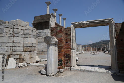 The ruins of St.John's Basilica in Ephesus, Turkey photo