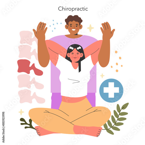 Alternative Medicine. Flat Vector Illustration