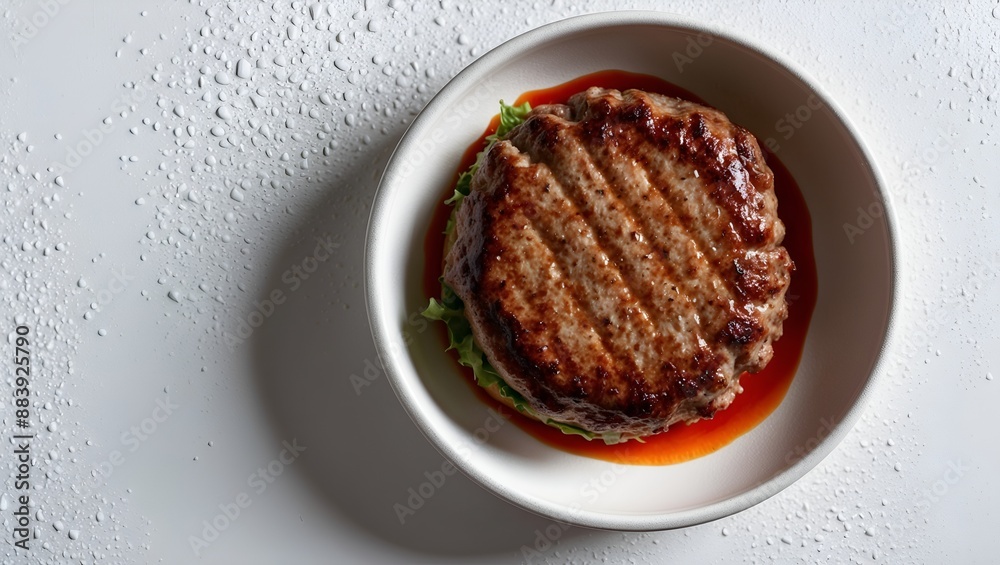 juicy hamburger patty cooked juicy hamburger patty cooked