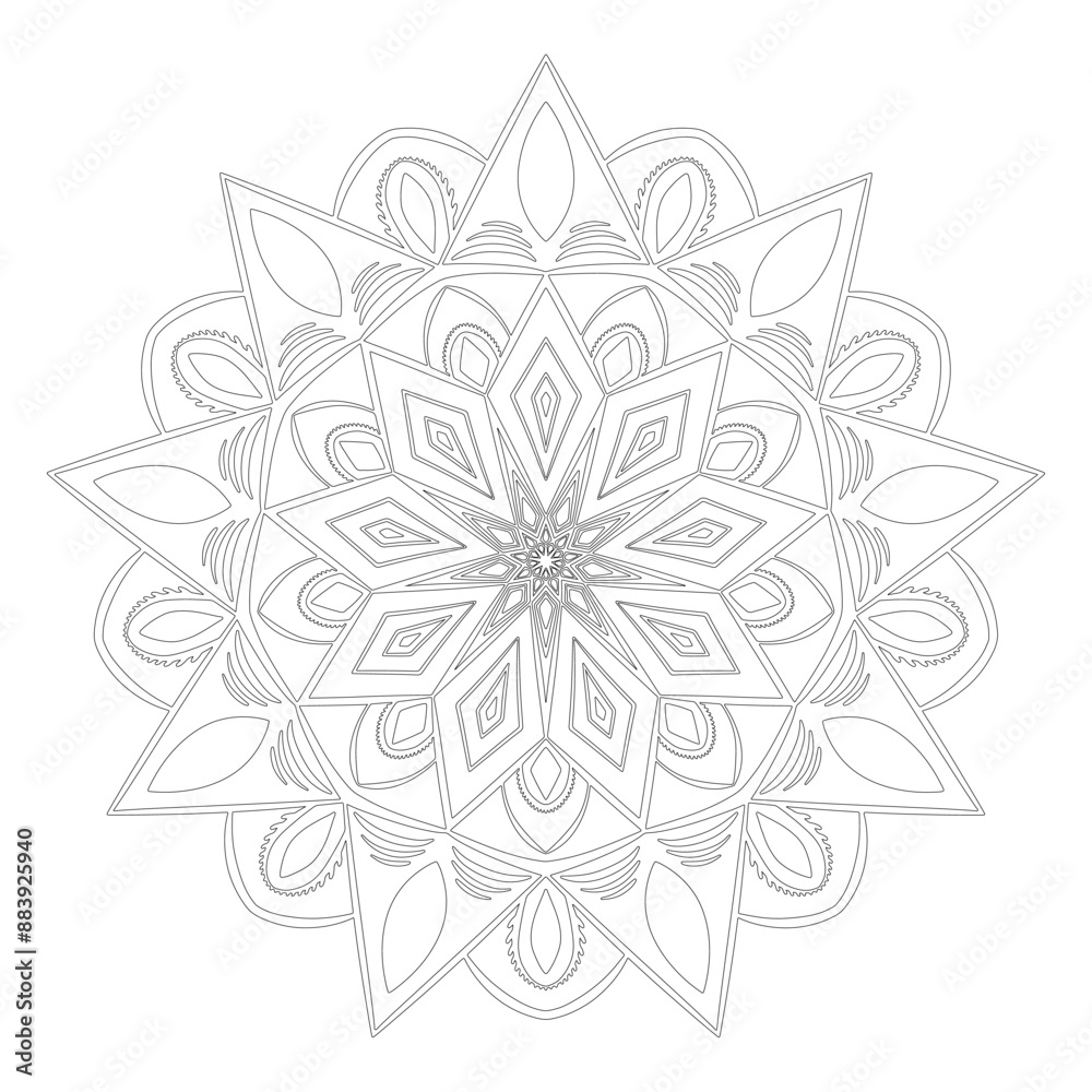 Mandala Line Art Design Vector isolated on white background, Design for a wallpaper Paint, illustration Vector EPS 10 Mandala Line Art Design Vector isolated on white background, Design for a wallpaper Paint, illustration Vector EPS 10