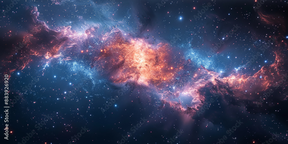 宇宙に輝く星々と光の背景 宇宙に輝く星々と光の背景
