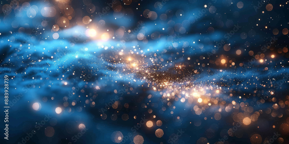 Fototapeta premium 宇宙に輝く星々と光の背景