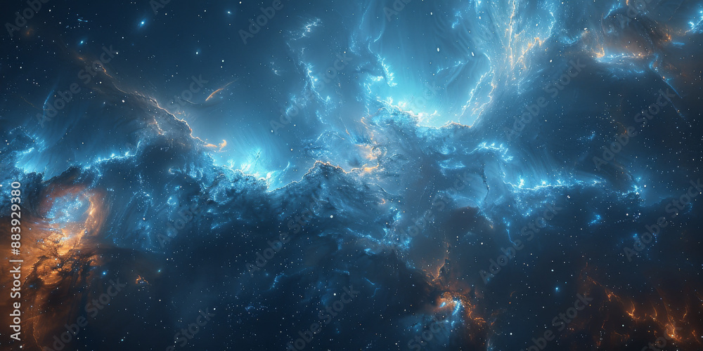 Obraz premium 宇宙に輝く星々と光の背景