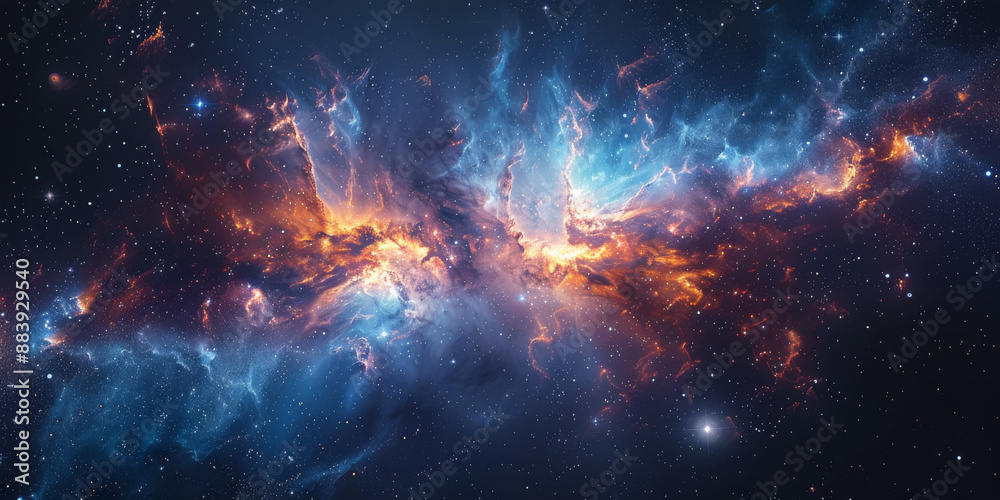 宇宙に輝く星々と光の背景 宇宙に輝く星々と光の背景